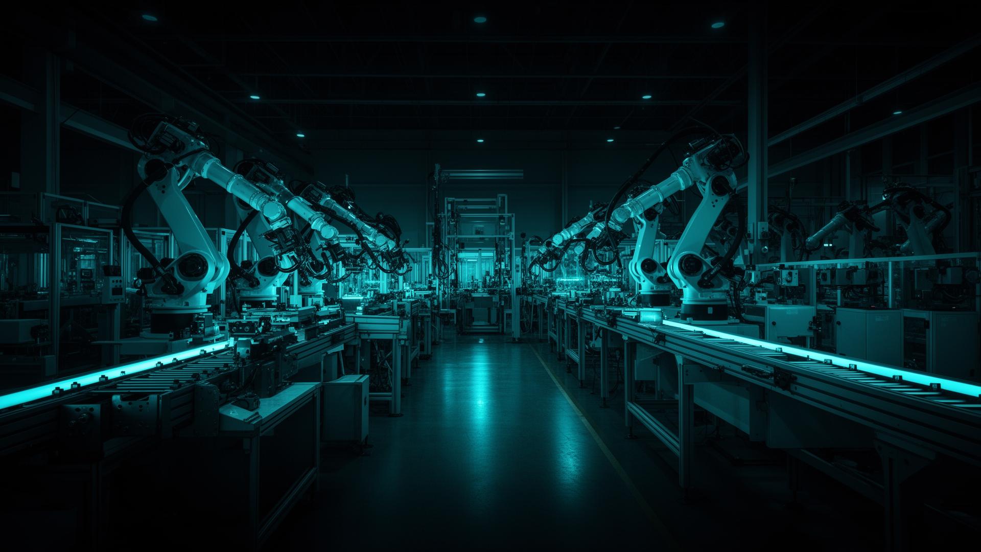Fábrica inteligente com automação industrial